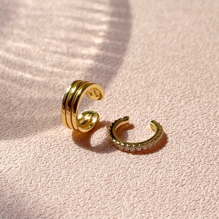 CZ and Triple Cuff Earring Set