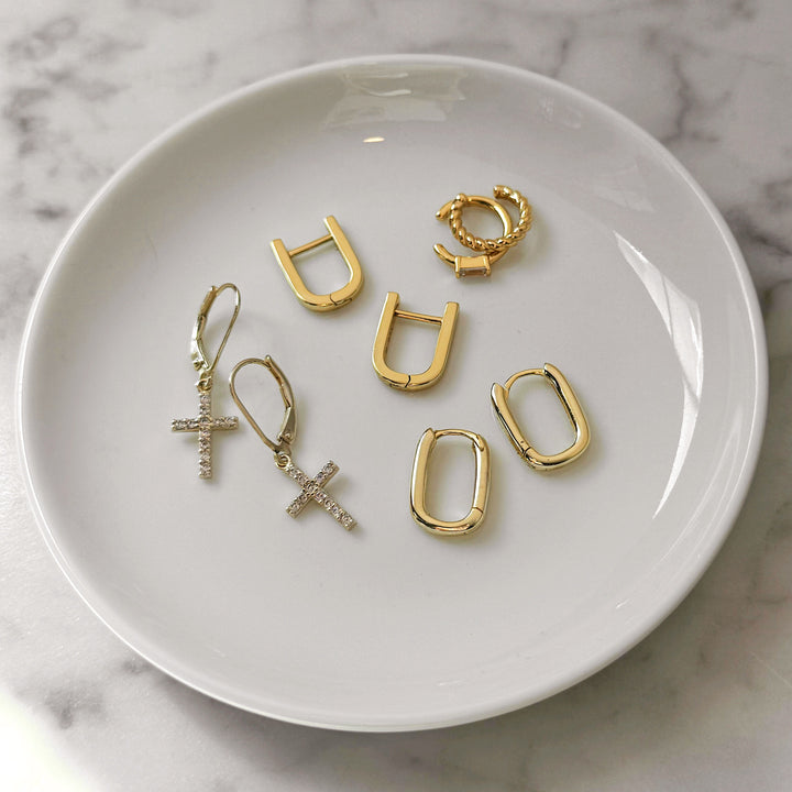 CZ and Textured Ear Cuff Set