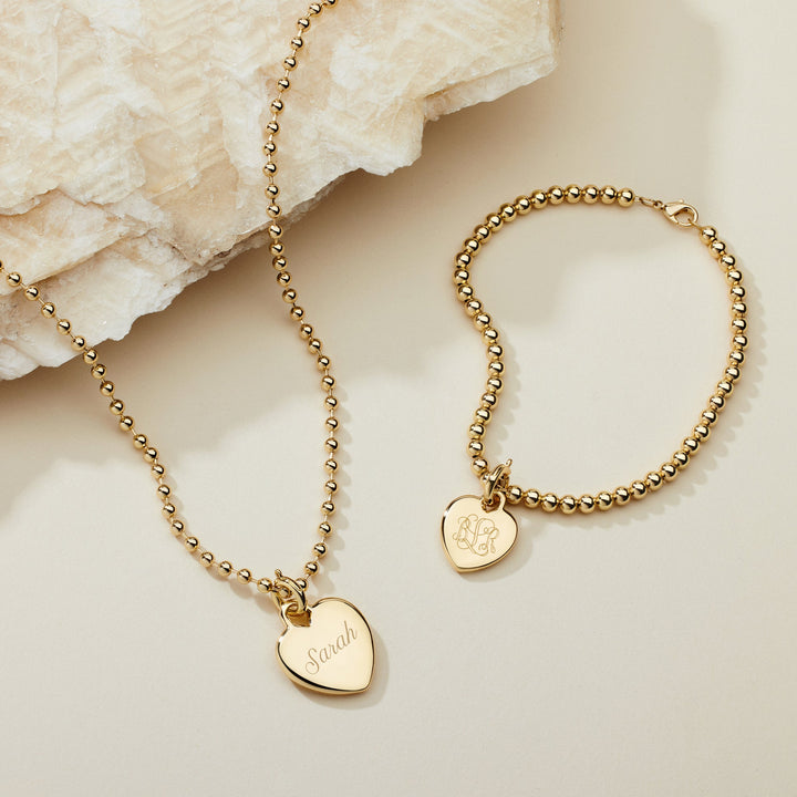 Engravable Heart Charm Bracelet