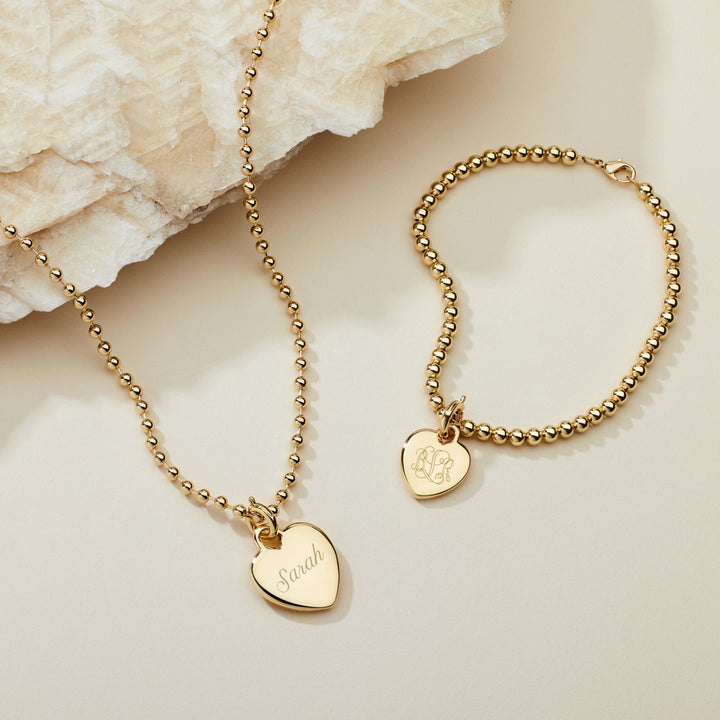 Engravable Heart Charm Necklace