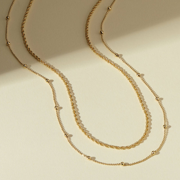 Waterproof Bead and Rope Chain Layering Set