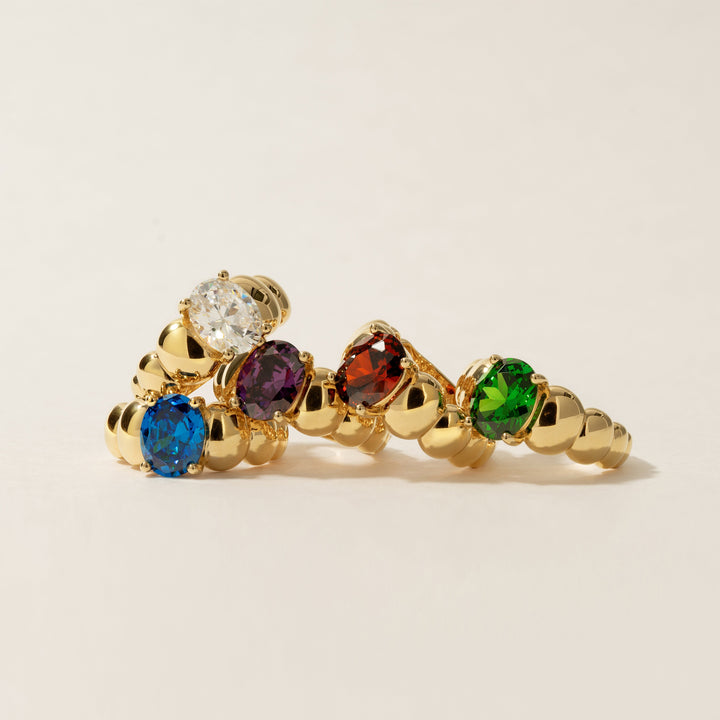 Gold Vermeil Puffy Birthstone Ring