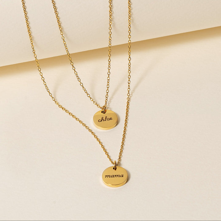 Engraved Name Disc Necklace