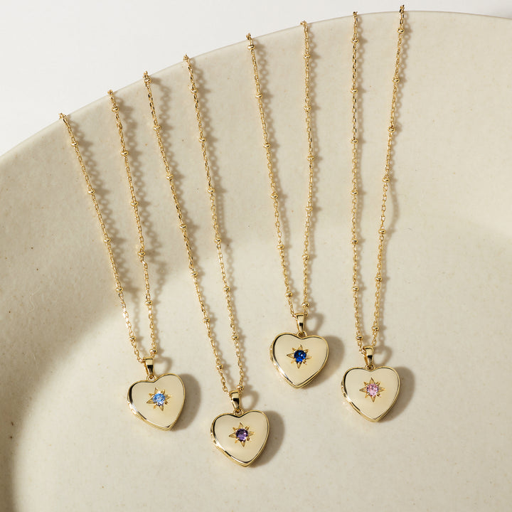 Custom Birthstone Heart Locket