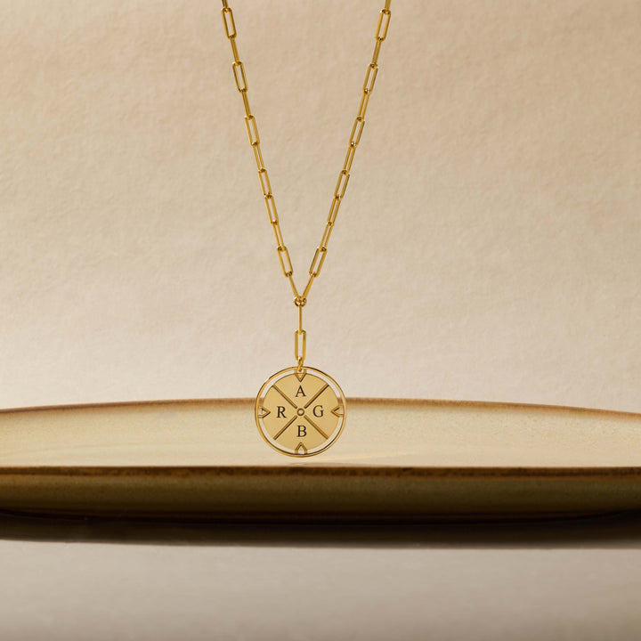 Engravable Matrix Compass Necklace