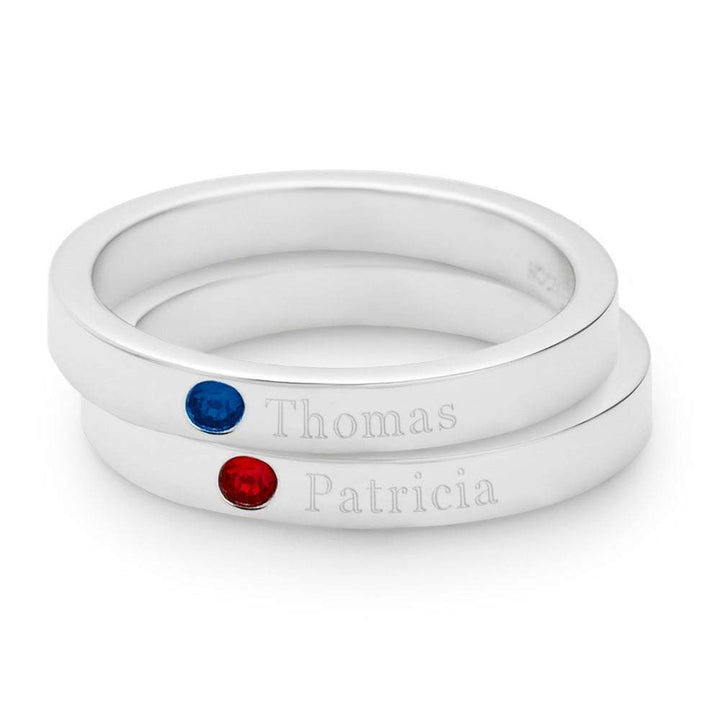 Custom Stacking Name and Birthstone Ring