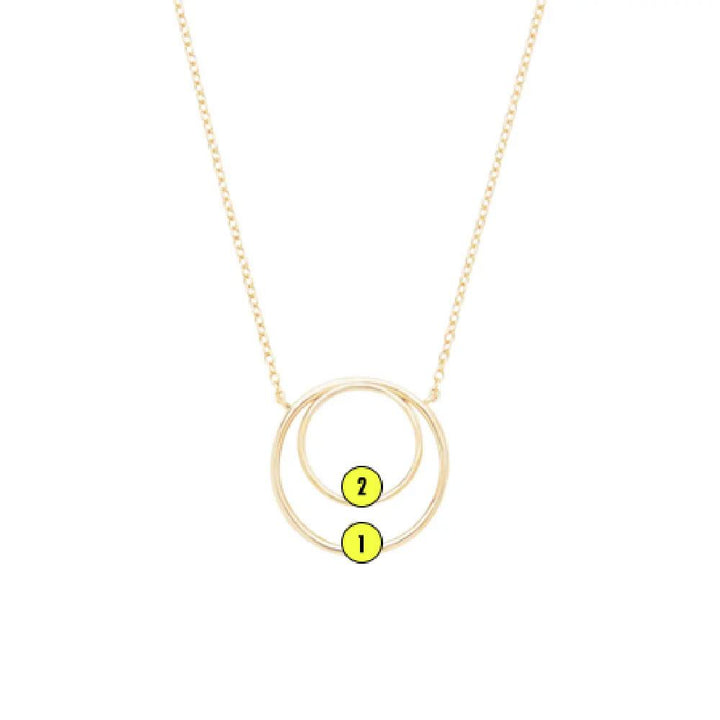 Custom Mother and Child Birthstone Circle Necklace