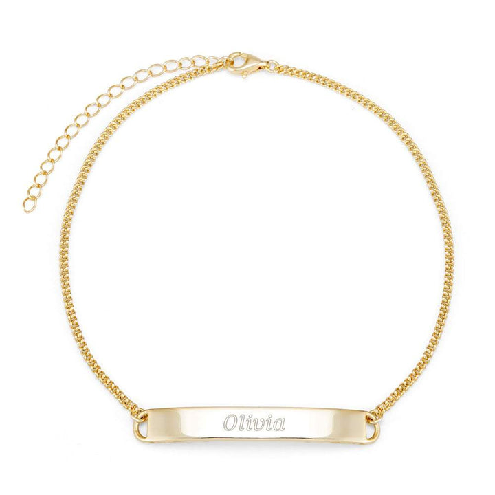 Engravable Name Bar Anklet