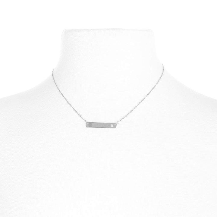 Engravable Petite Name Bar with Diamond Heart