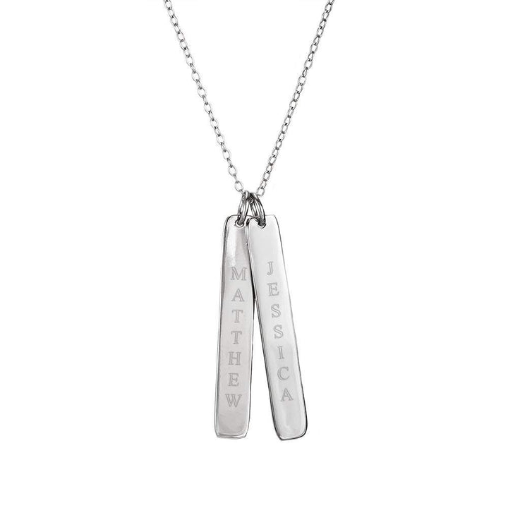 Engravable Vertical Name Bar Pendant