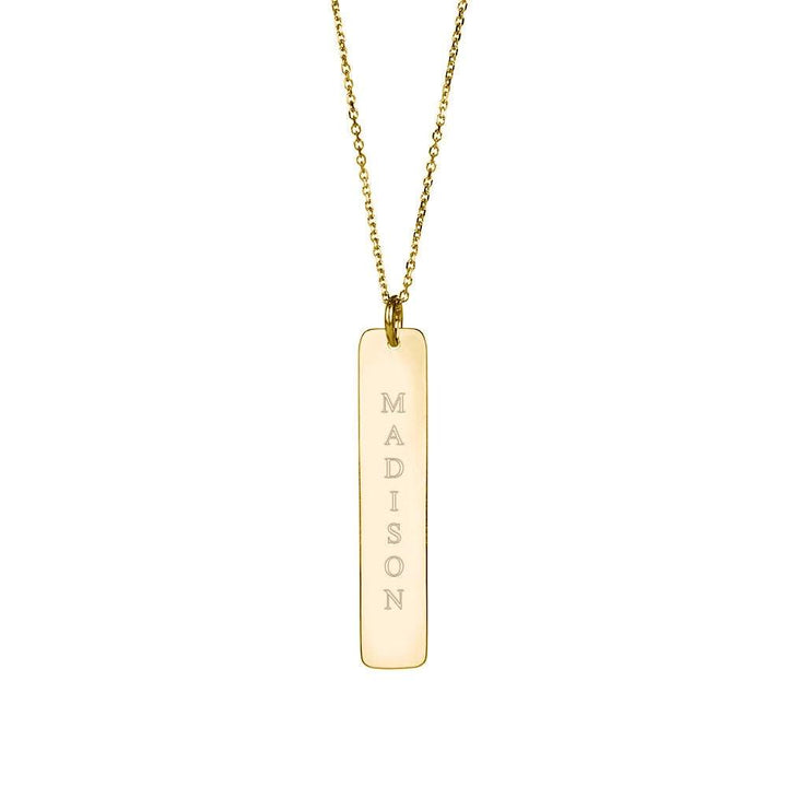 Engravable Vertical Name Bar Pendant