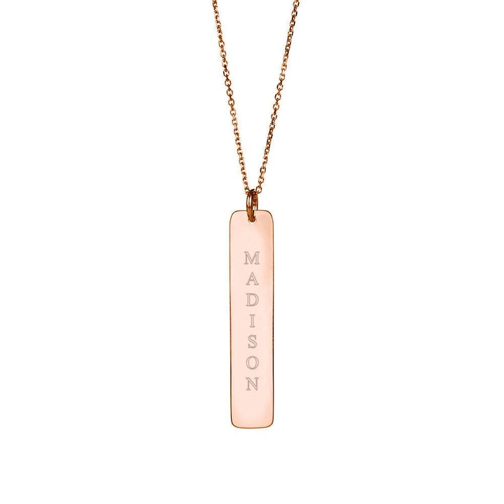 Engravable Vertical Name Bar Pendant