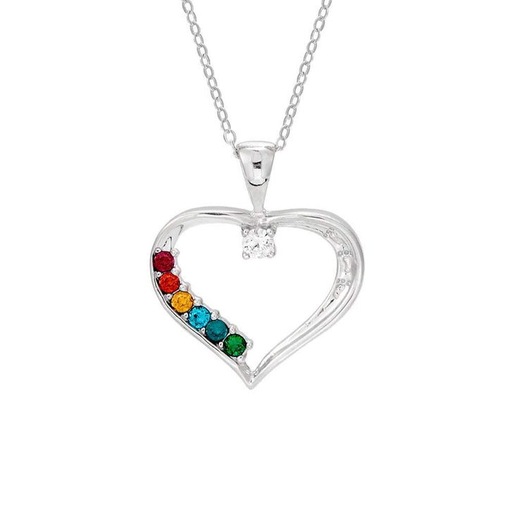 Custom Birthstone Mothers Heart Pendant