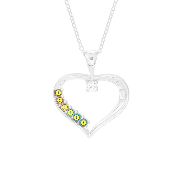 Custom Birthstone Mothers Heart Pendant