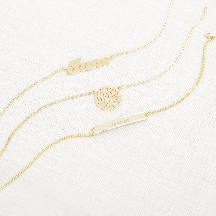 Engravable Name Bar Anklet