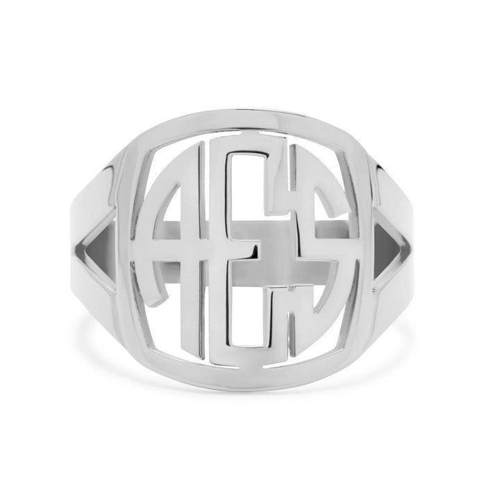 Custom Block Monogram Ring