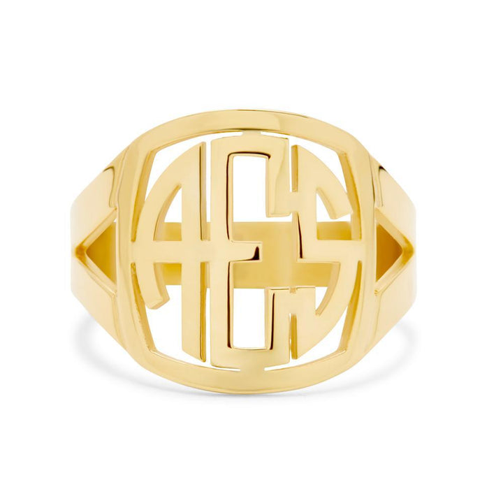 Custom Block Monogram Ring