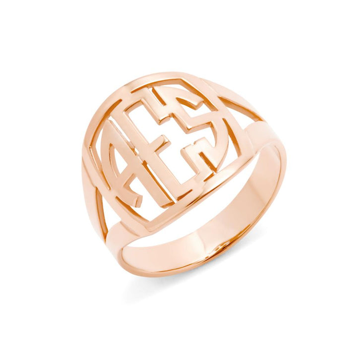 Custom Block Monogram Ring