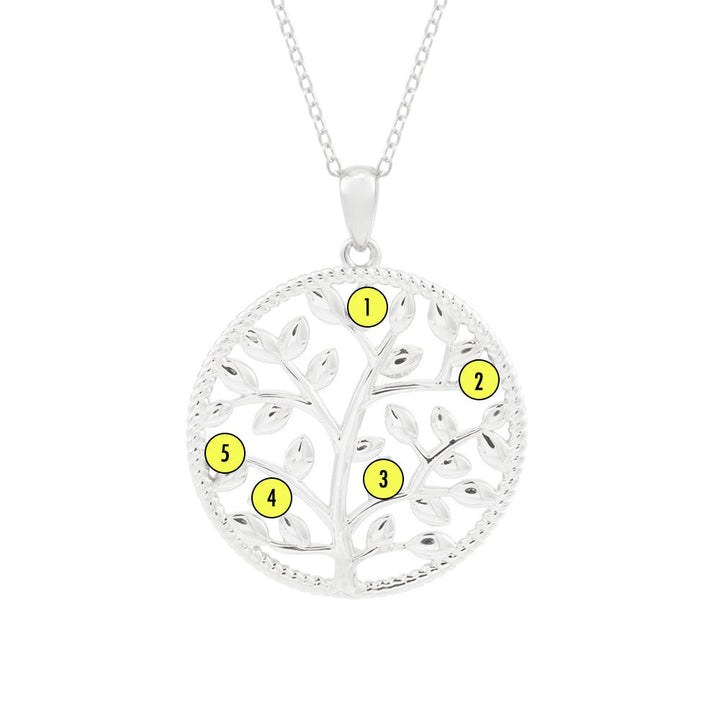 Custom Birthstone Family Tree Necklace