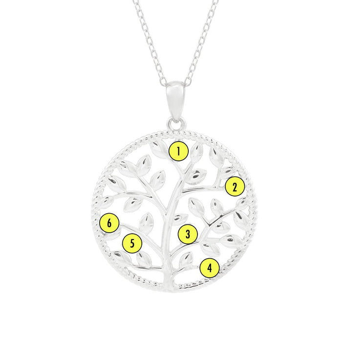 Custom Birthstone Family Tree Necklace