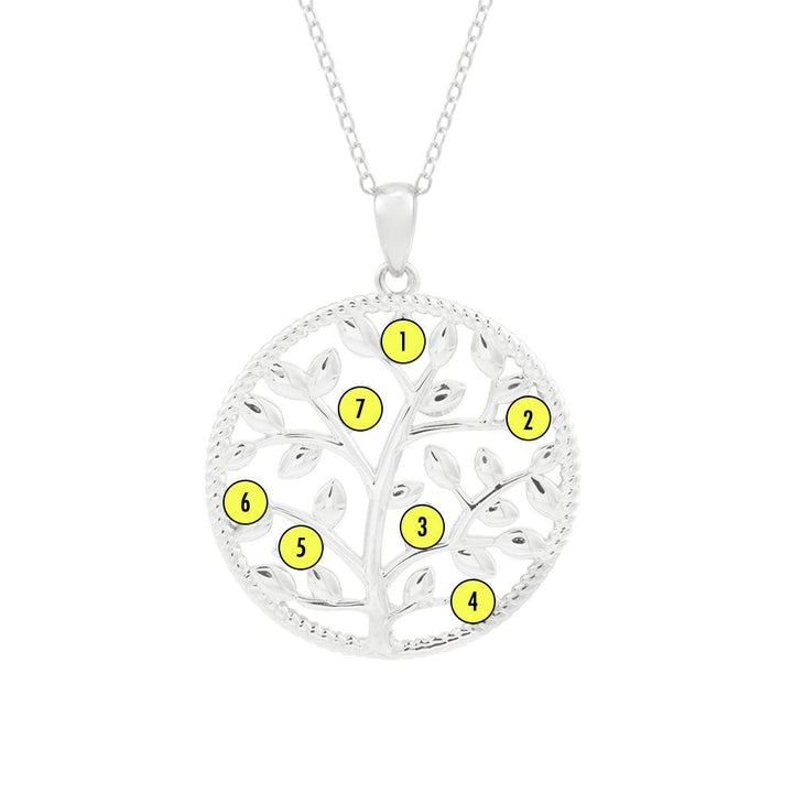 Custom Birthstone Family Tree Necklace