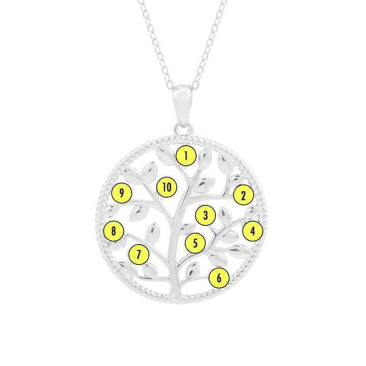 Custom Birthstone Family Tree Necklace