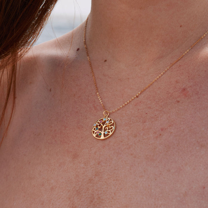 Custom Birthstone Family Tree Pendant