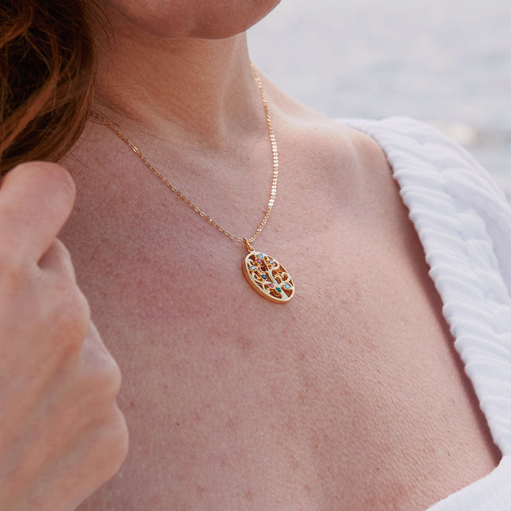 Custom Birthstone Family Tree Pendant