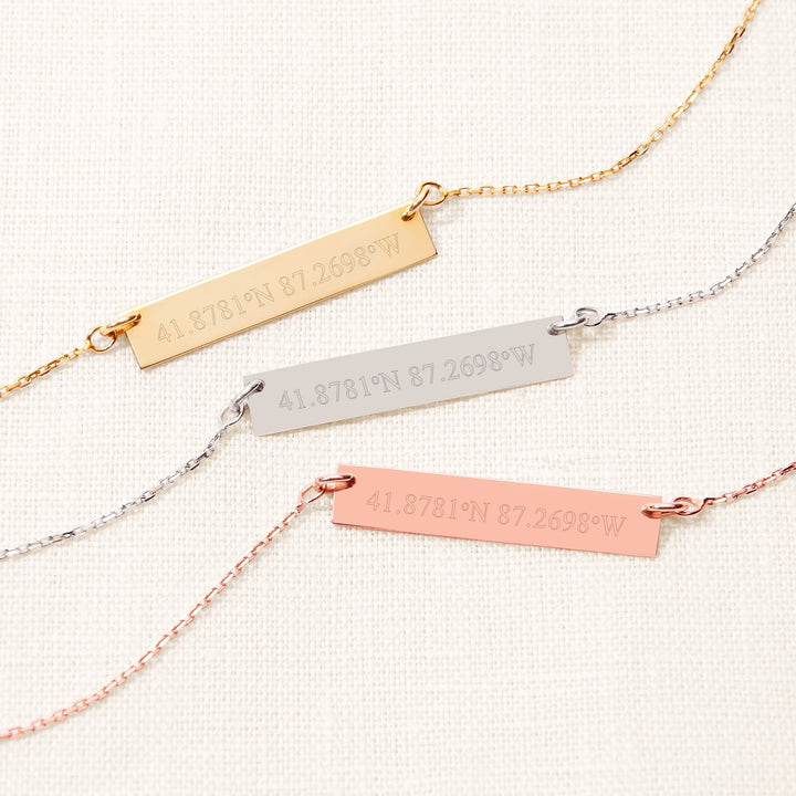 Custom Coordinate Bar Necklace