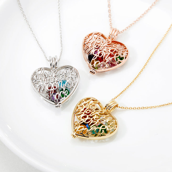 Custom Moon and Back Round Birthstone Locket