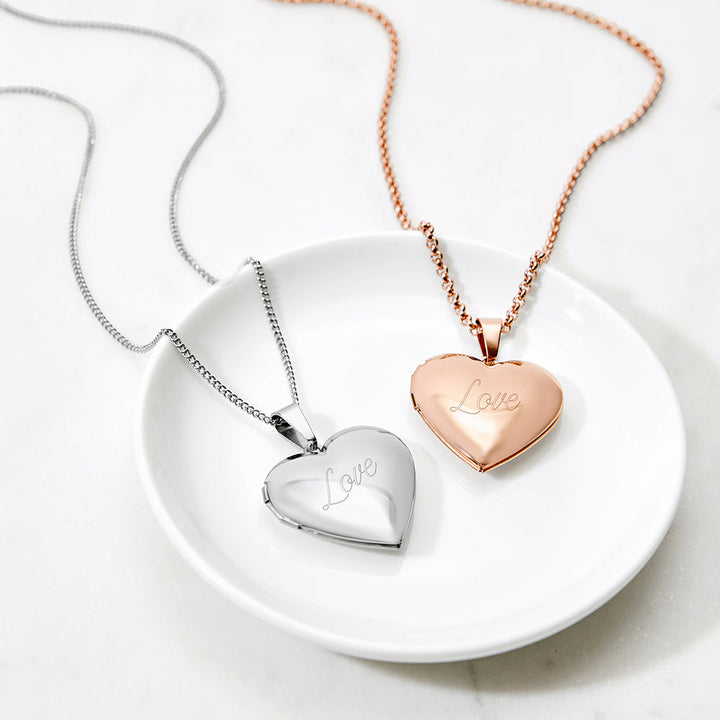 Engravable Polished Heart Photo Locket