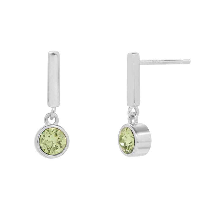 Custom Bezel Set Charm Bar Earrings