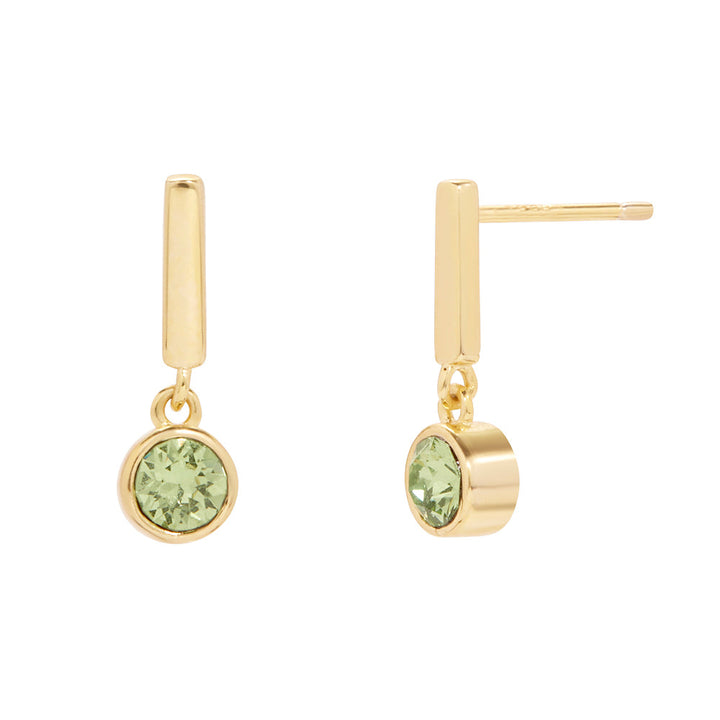 Custom Bezel Set Charm Bar Earrings