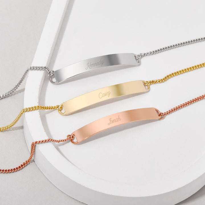 Engravable Name Bar Anklet