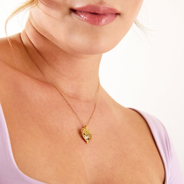 Custom Filigree Heart Birthstone Locket