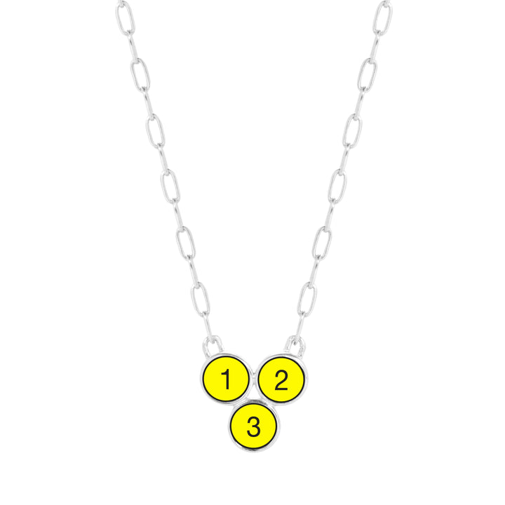 Custom Paperclip Chain Flower Bezel Birthstone Necklace