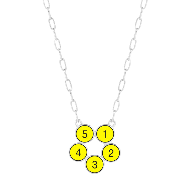 Custom Paperclip Chain Flower Bezel Birthstone Necklace