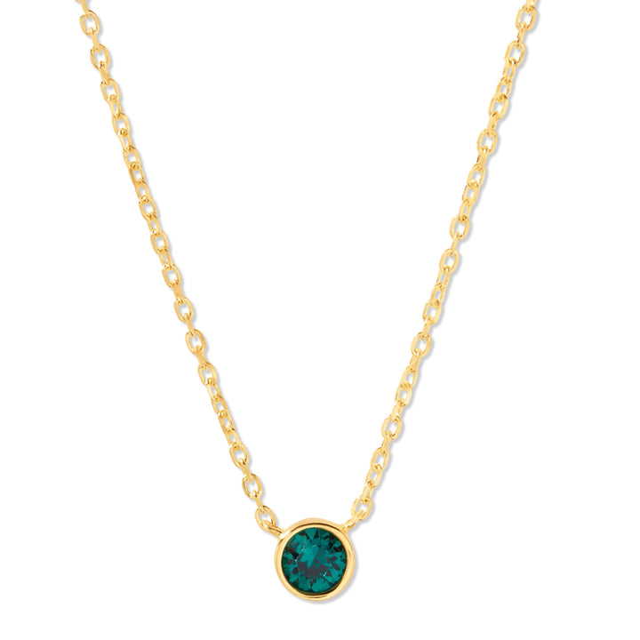 Custom Birthstone Bezel Set Necklace