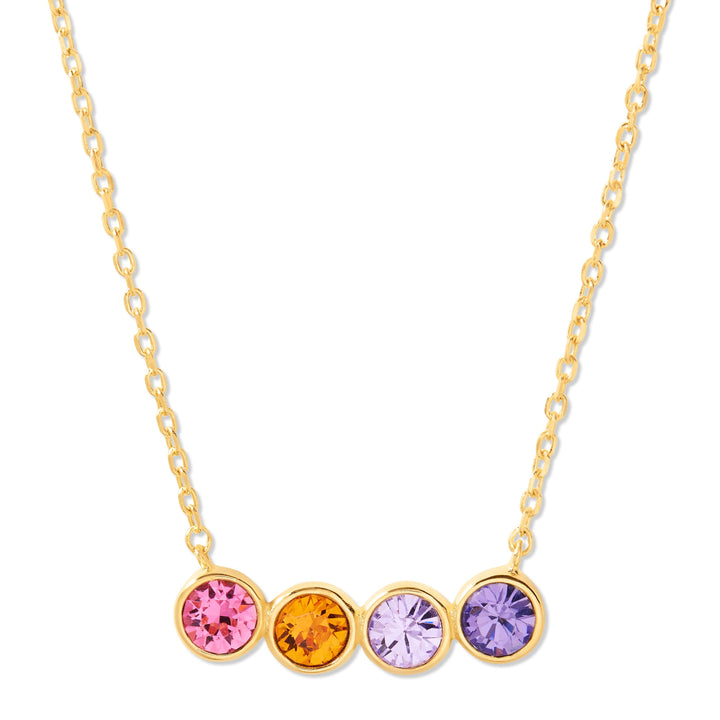 Custom Birthstone Bezel Set Necklace