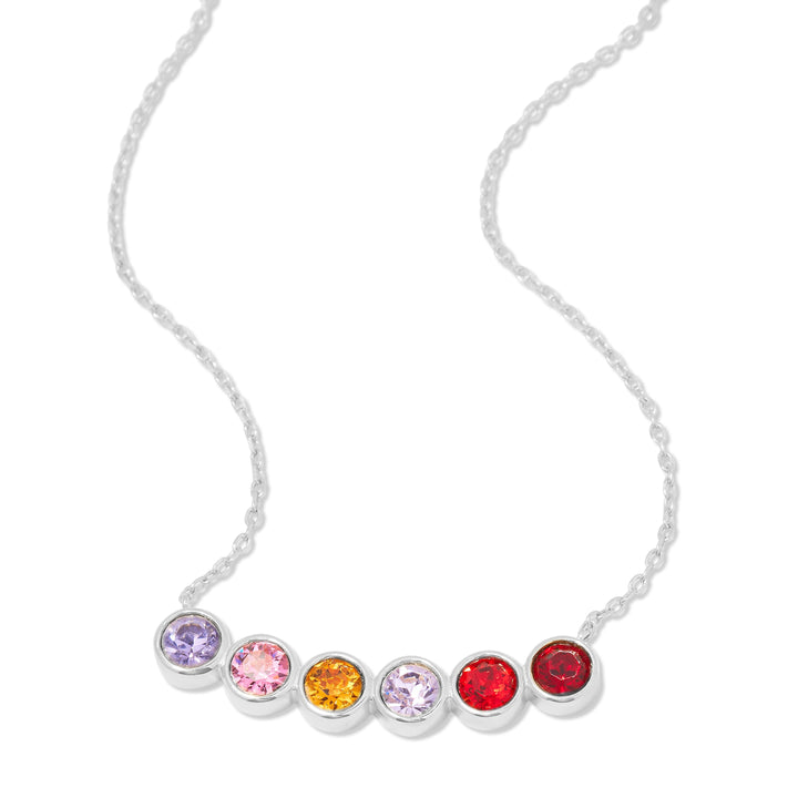 Custom Birthstone Bezel Set Necklace