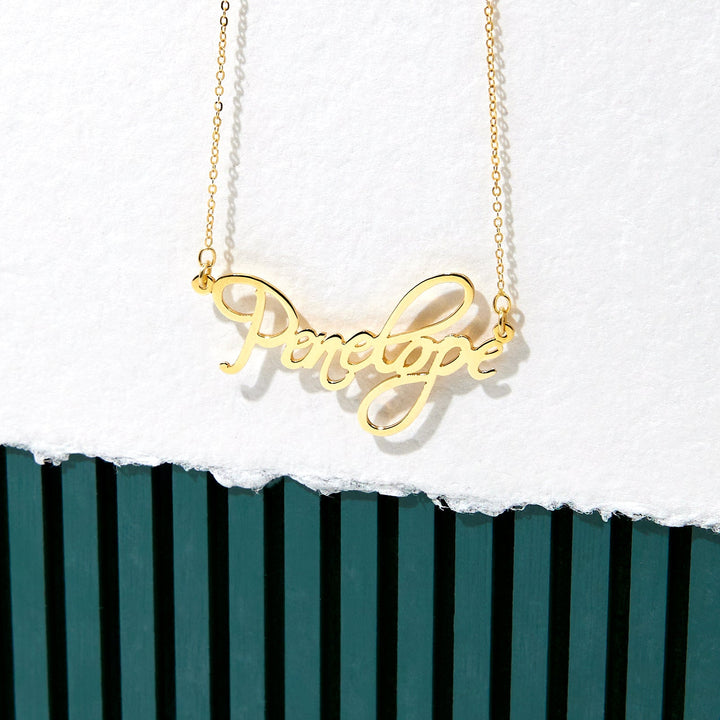 Custom Fancy Script Custom Name Necklace