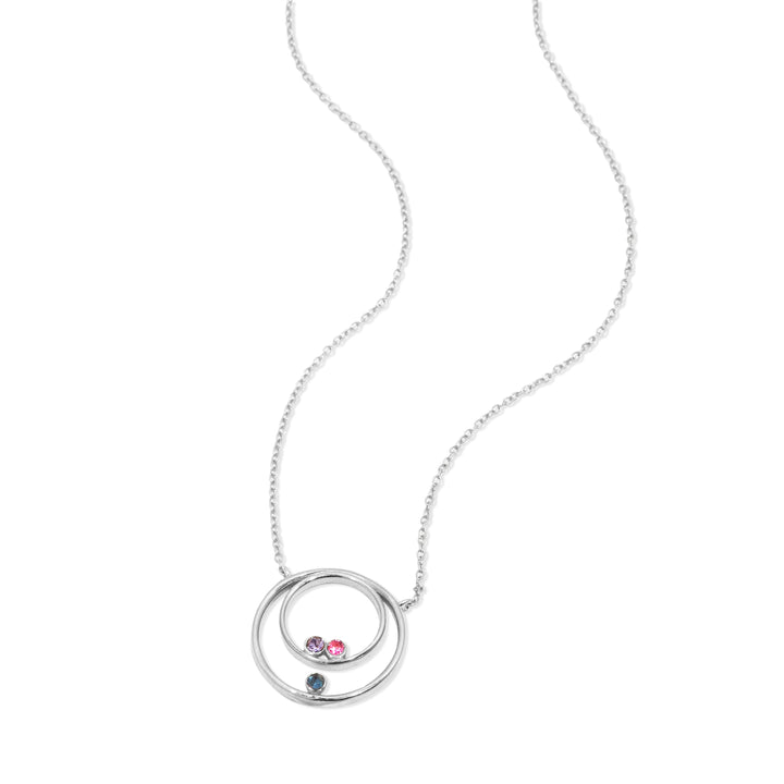 Custom Mother and Child Birthstone Circle Necklace