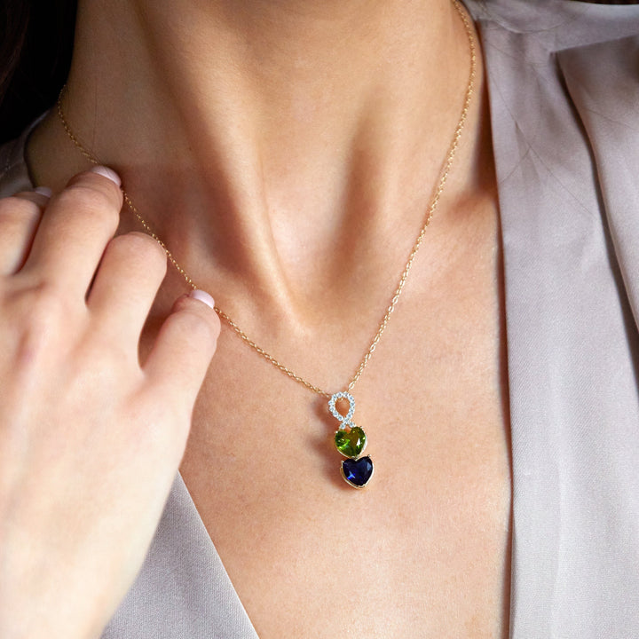 Infinity Custom Heart Birthstone Necklace