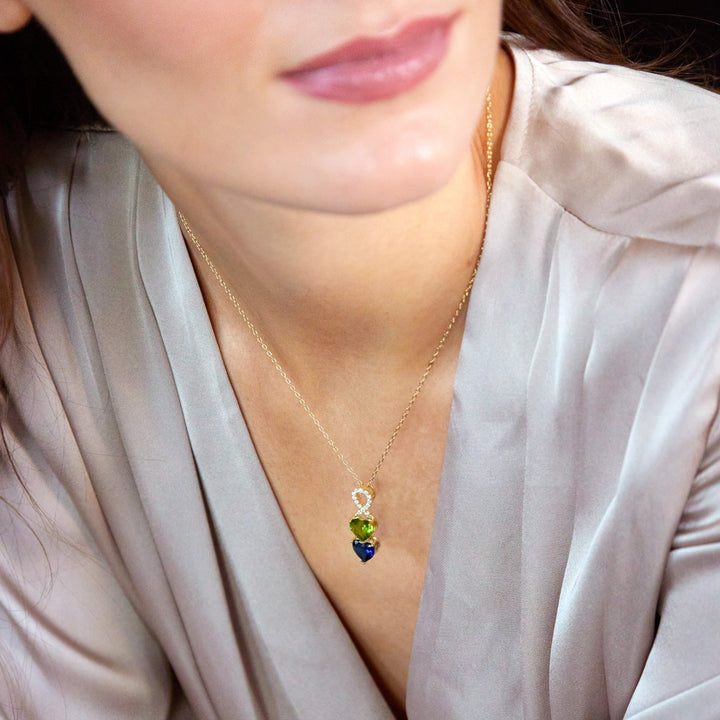 Infinity Custom Heart Birthstone Necklace