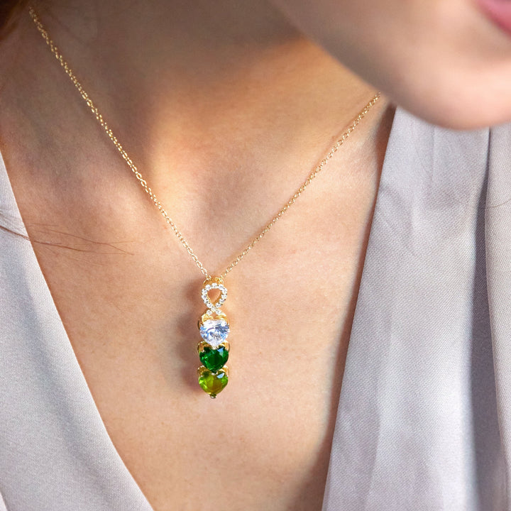Infinity Custom Heart Birthstone Necklace