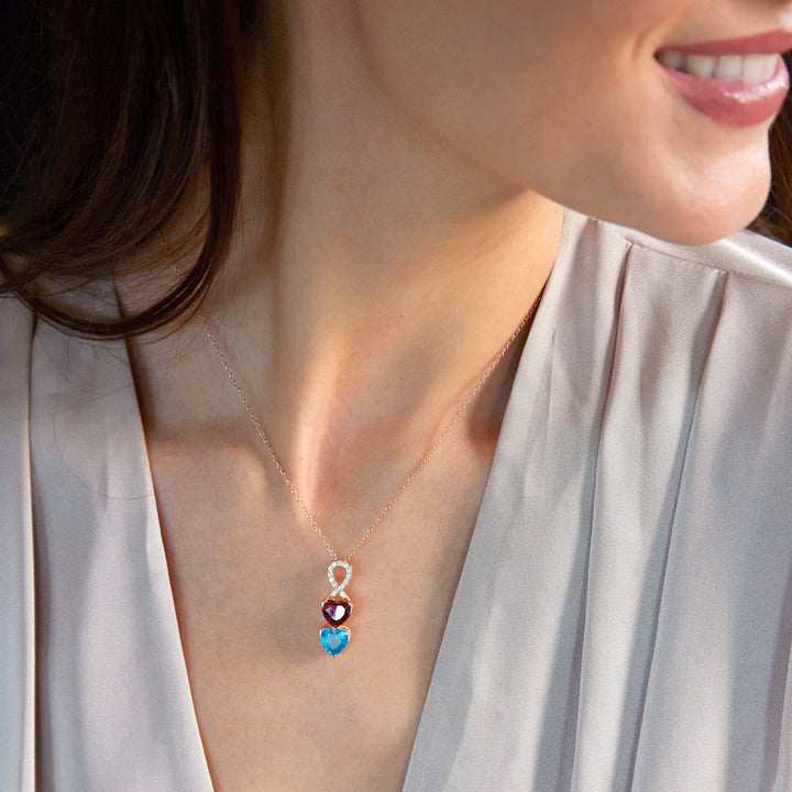 Infinity Custom Heart Birthstone Necklace