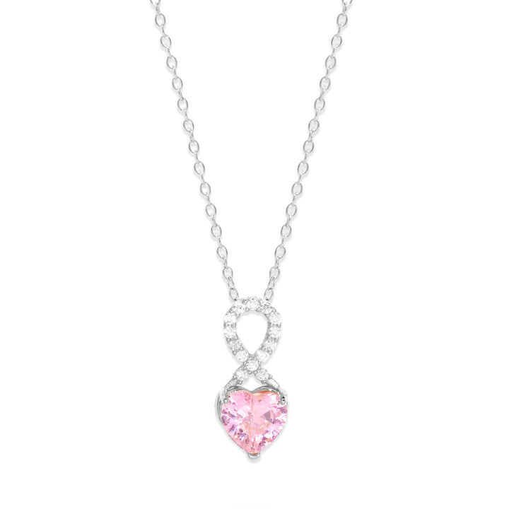 Infinity Custom Heart Birthstone Necklace