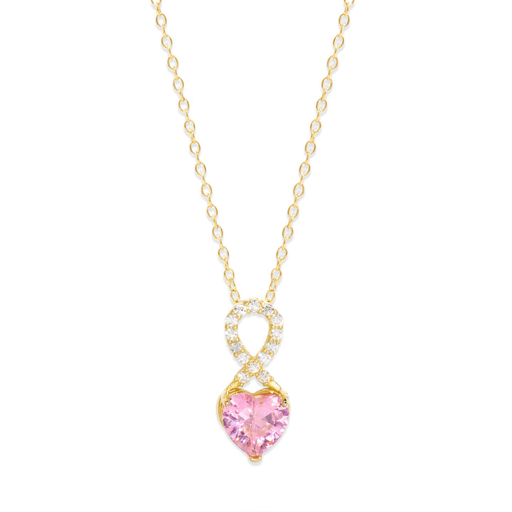 Infinity Custom Heart Birthstone Necklace