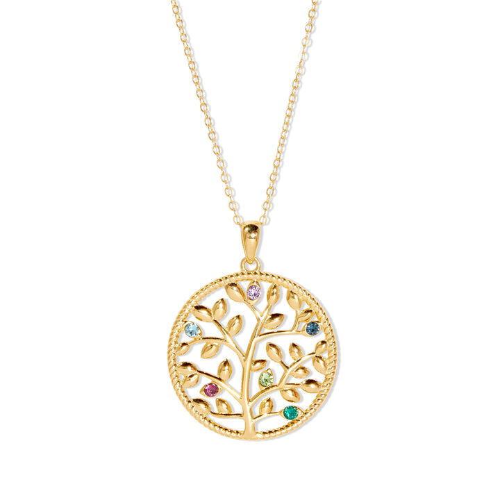 Custom Birthstone Family Tree Necklace