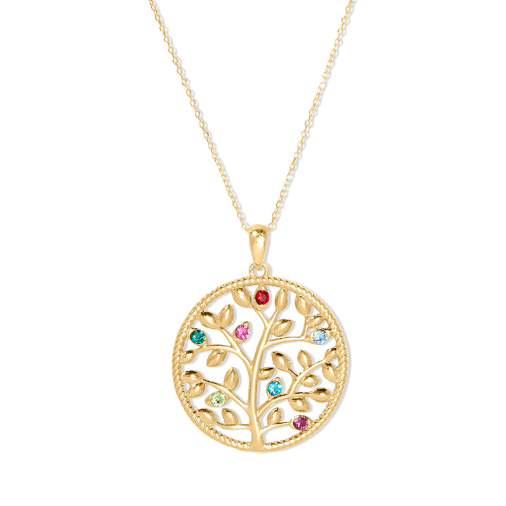 Custom Birthstone Family Tree Necklace